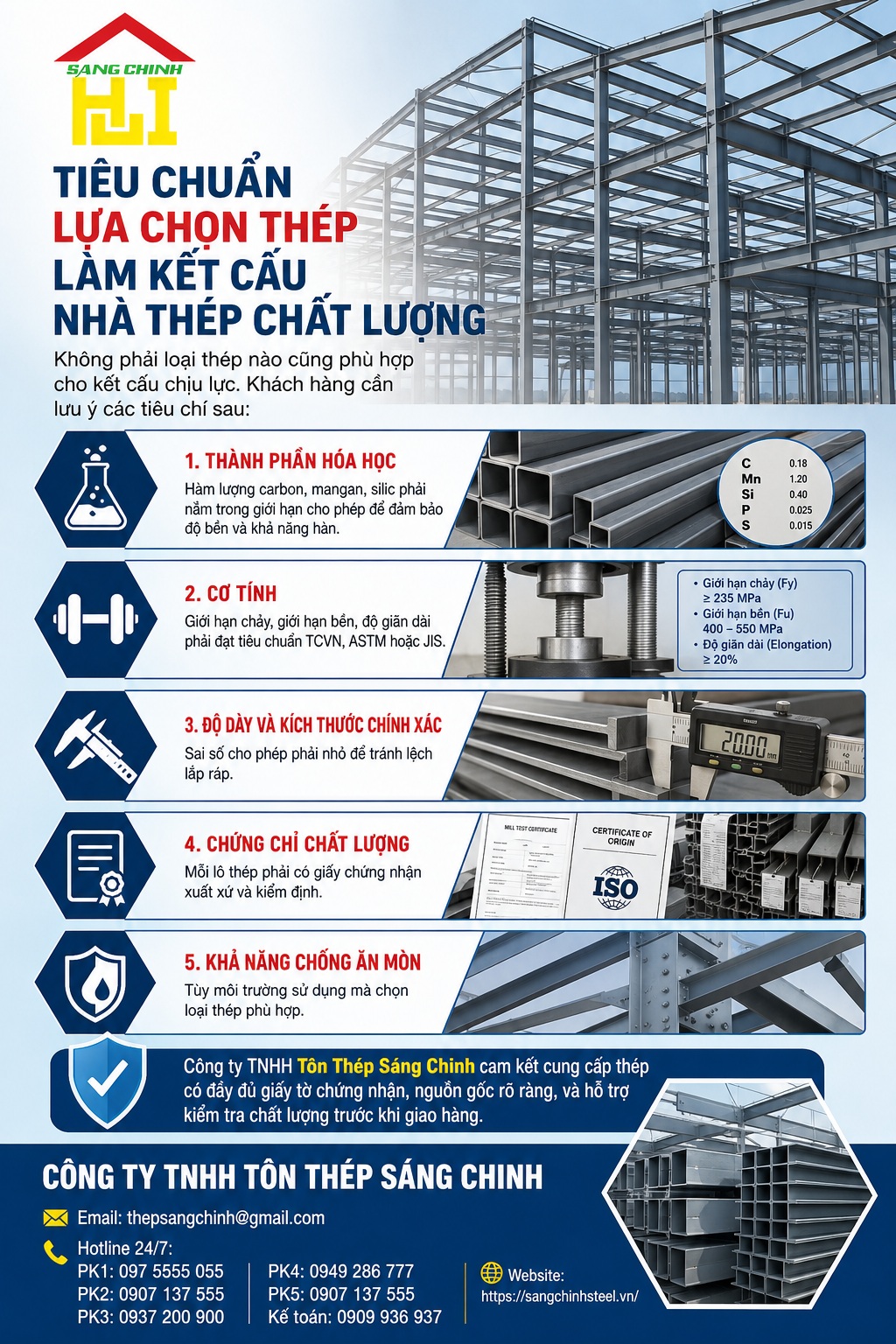 Thép làm kết cấu nhà thép