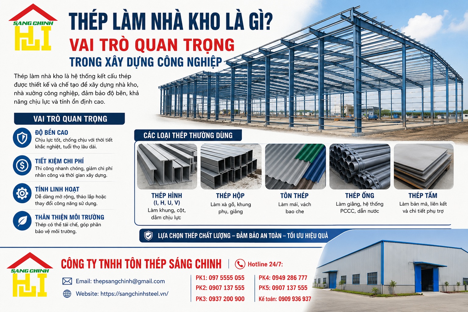 Thép làm nhà kho