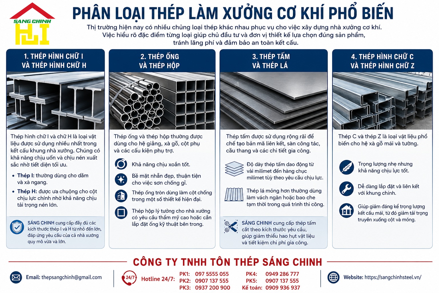 Thép làm xưởng cơ khí