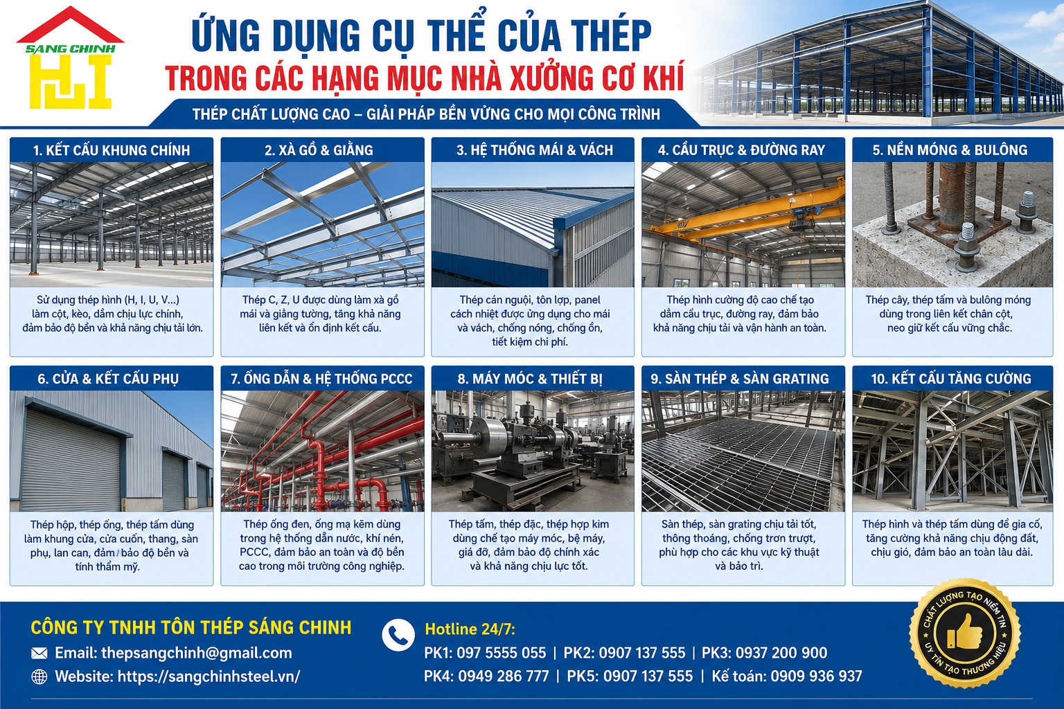 Thép làm xưởng cơ khí