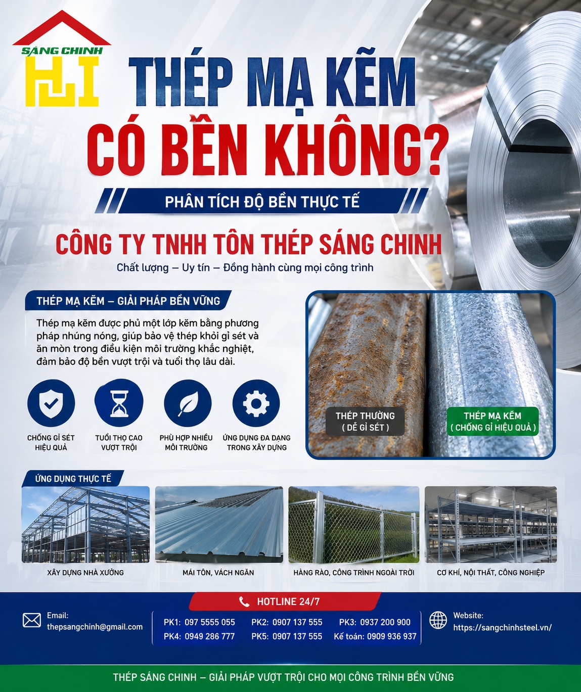 Thép mạ kẽm có bền không