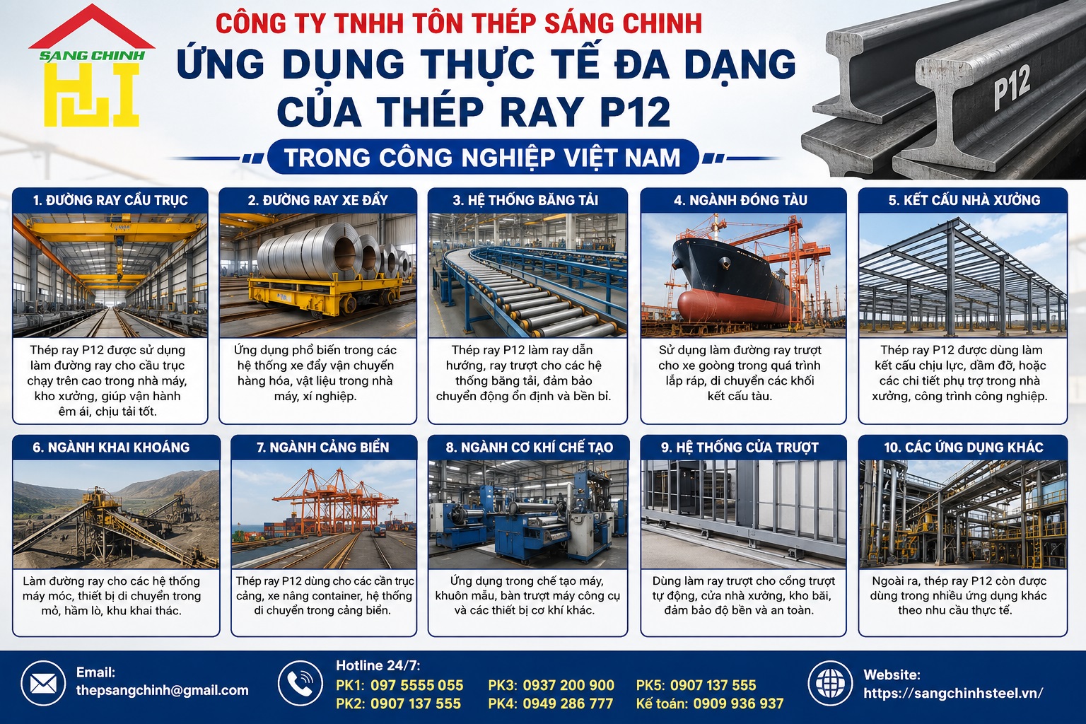 Thép Ray P12 (12kg/m)