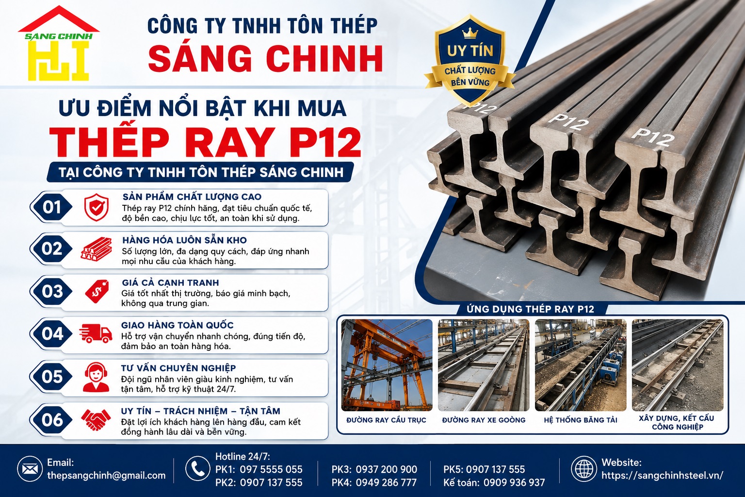 Thép Ray P12 (12kg/m)