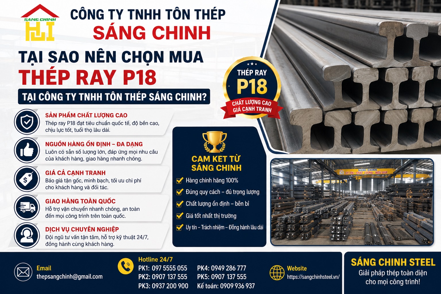 Thép Ray P18 (18.06kg/m)