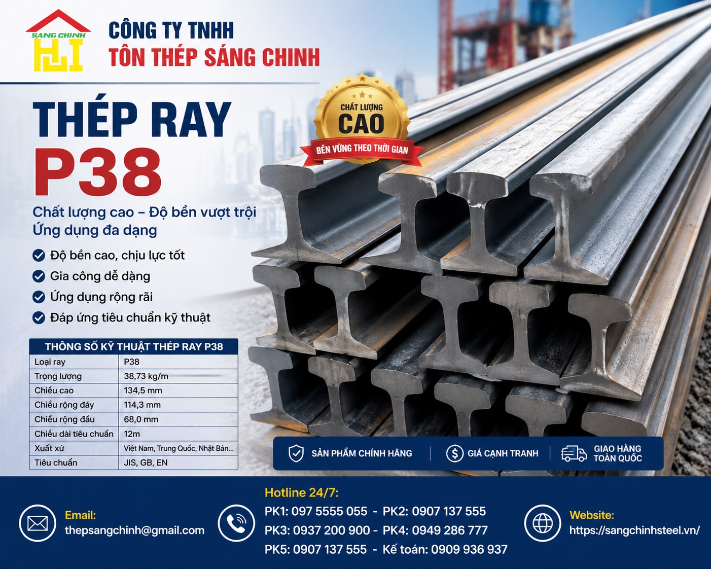 Thép Ray P38