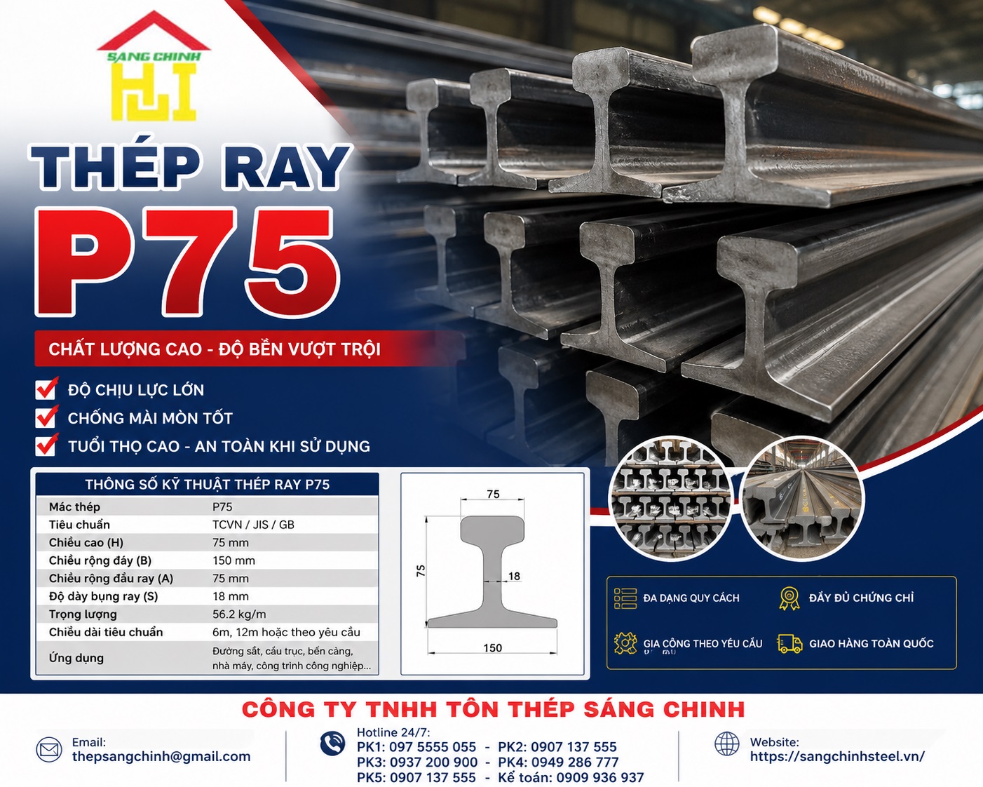 Thép Ray P75