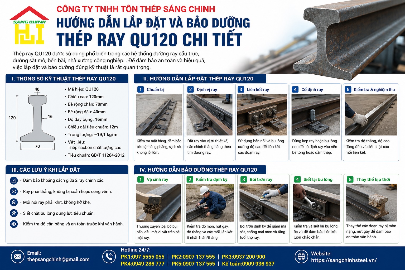 Thép Ray QU120