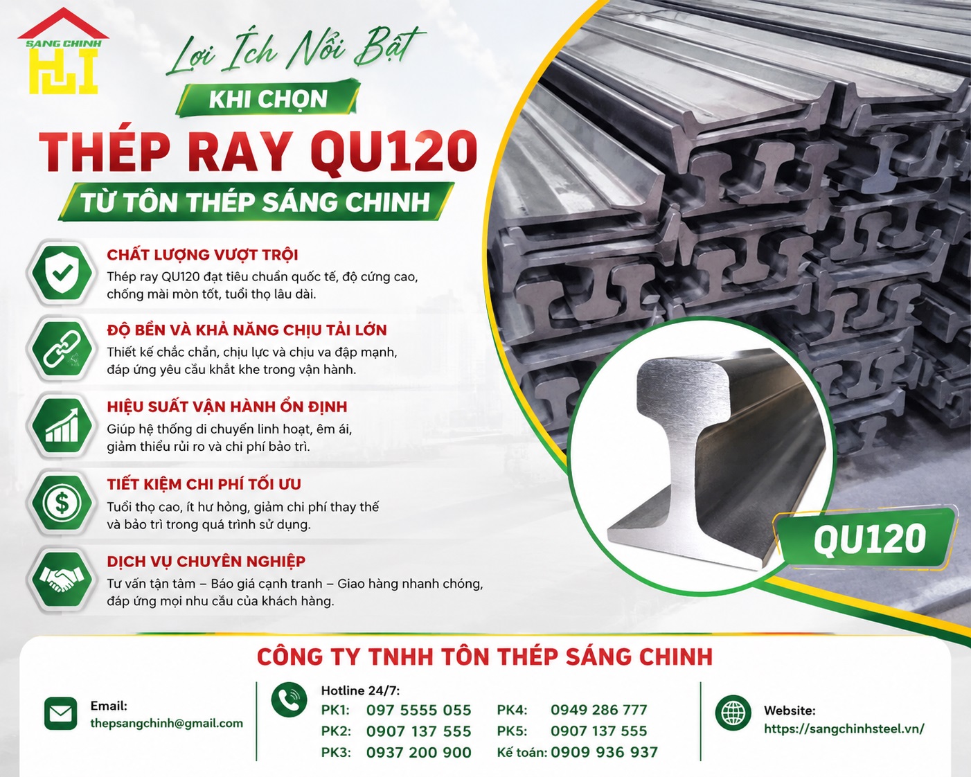 Thép Ray QU120