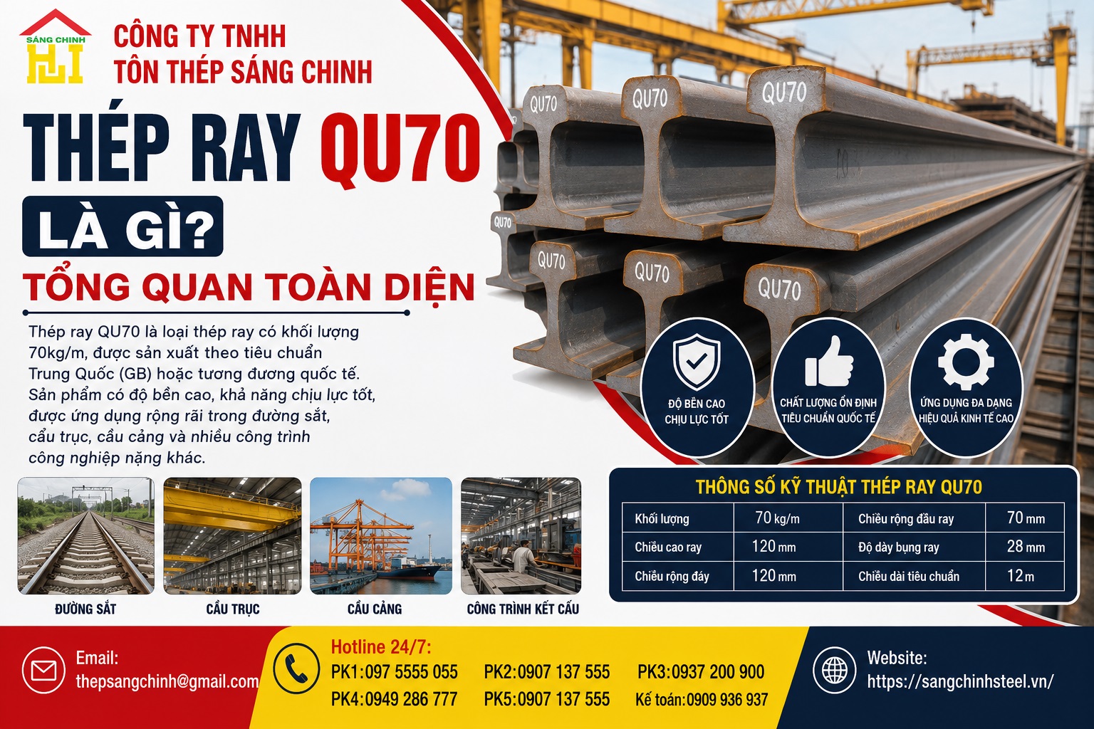 Thép ray QU70