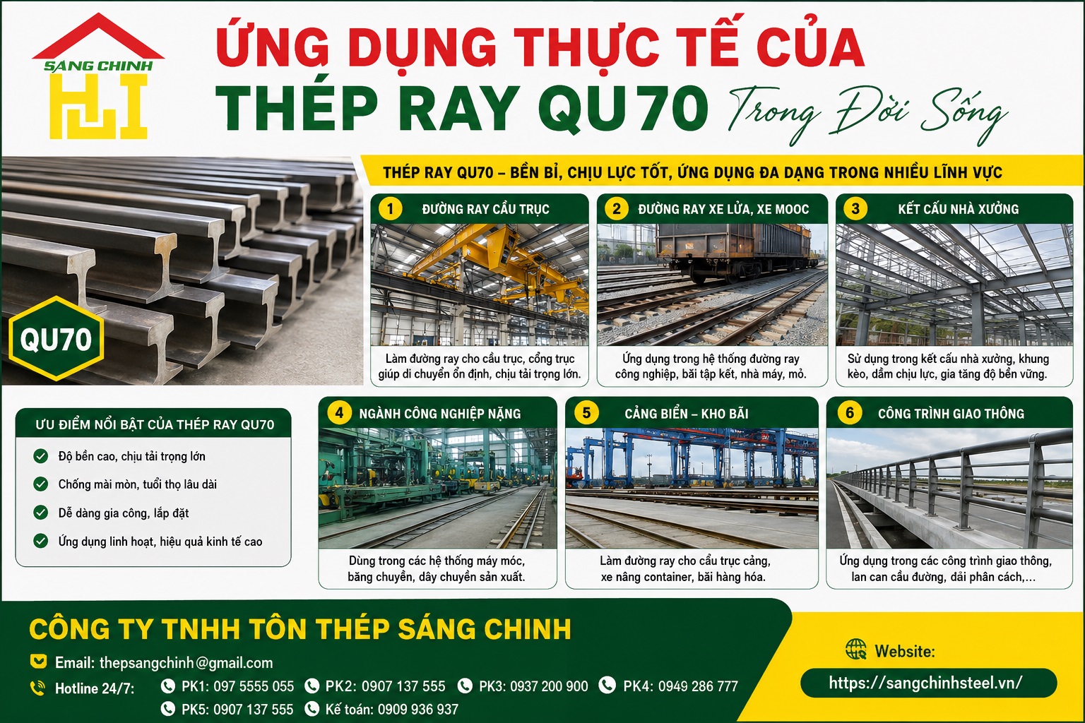 Thép ray QU70