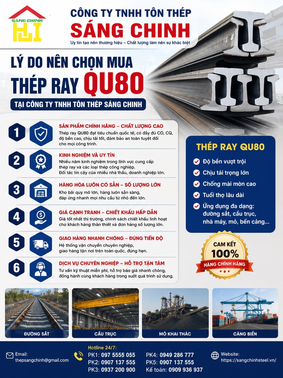 Thép Ray QU80