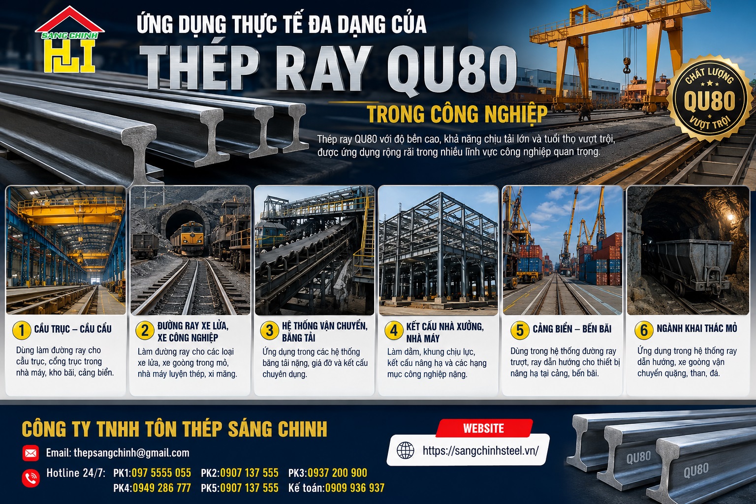 Thép Ray QU80