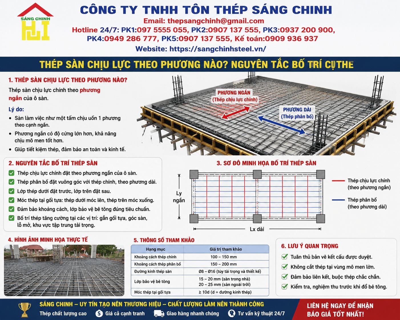 Thép sàn chịu lực theo phương nào?