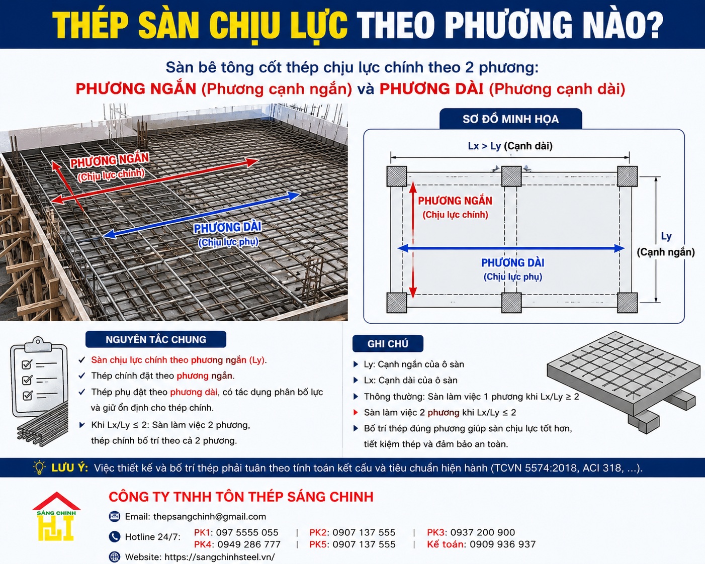 Thép sàn chịu lực theo phương nào?