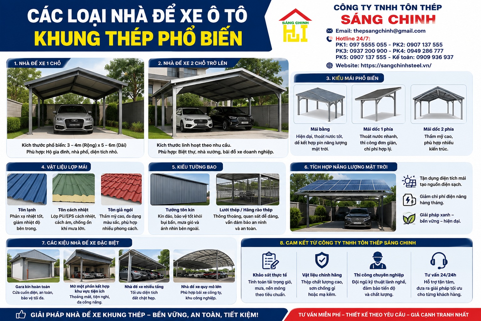 Thi công nhà để xe ô tô khung thép