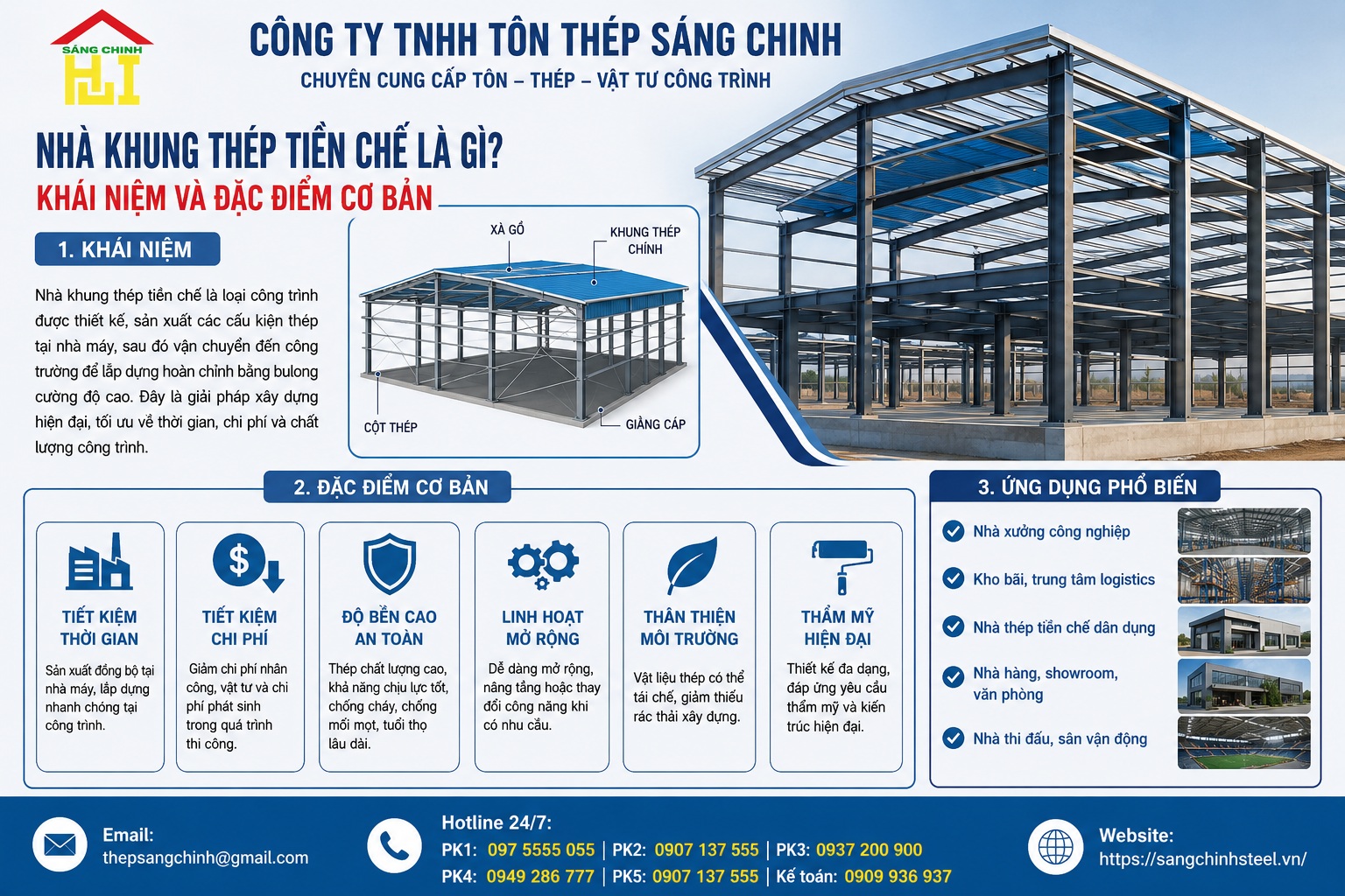 Thi công nhà khung thép tiền chế tại Vĩnh Phúc uy tín, tối ưu
