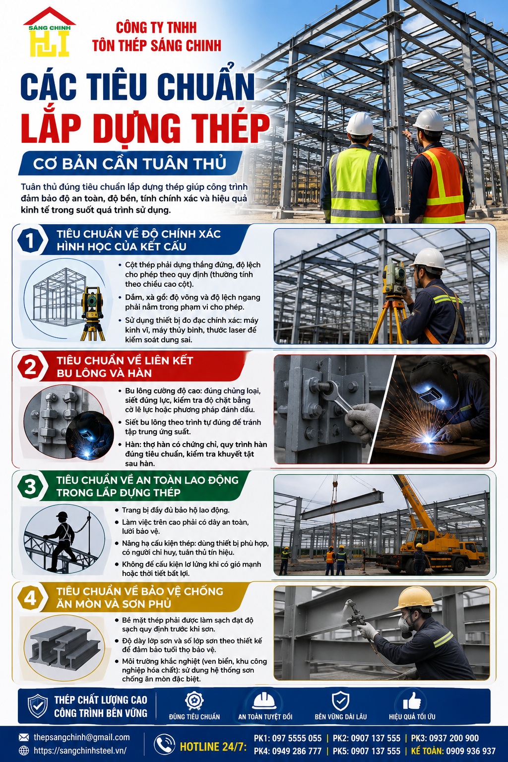 Tiêu chuẩn lắp dựng thép