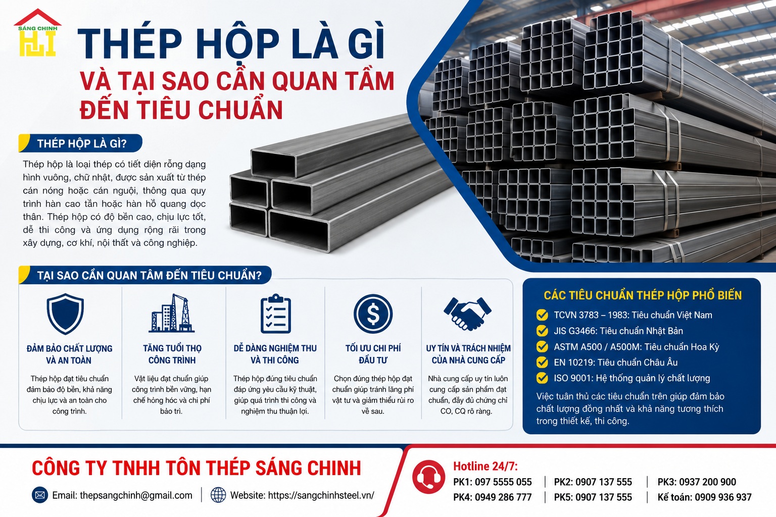 Tiêu chuẩn thép hộp