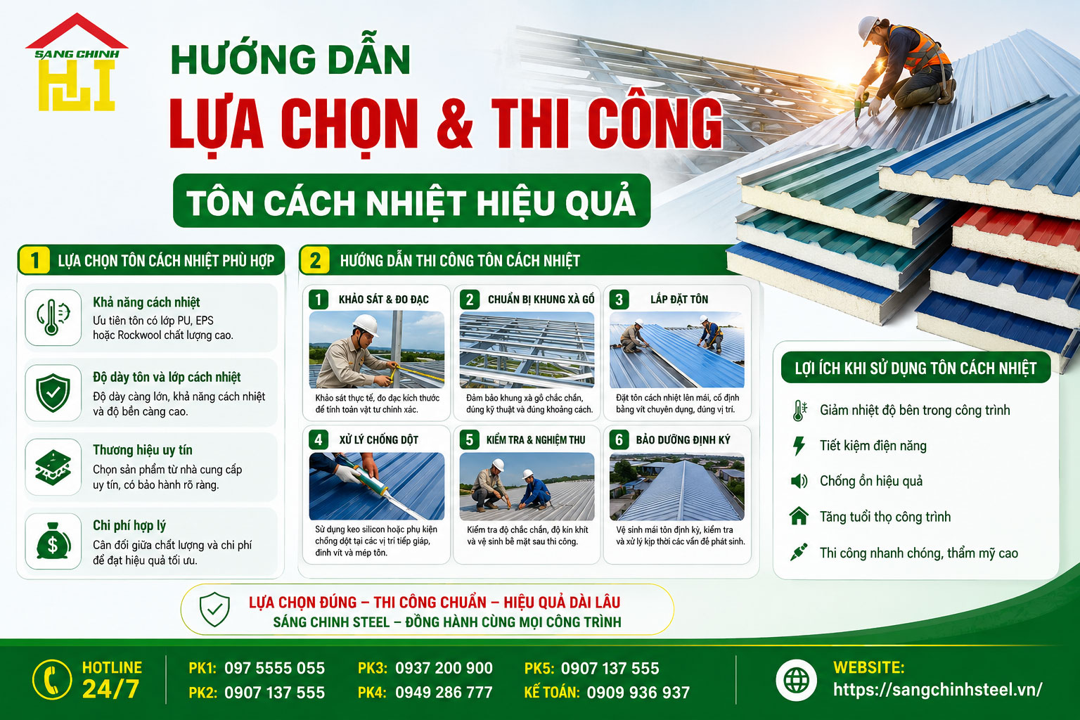 Hướng dẫn lựa chọn và thi công tôn cách nhiệt hiệu quả