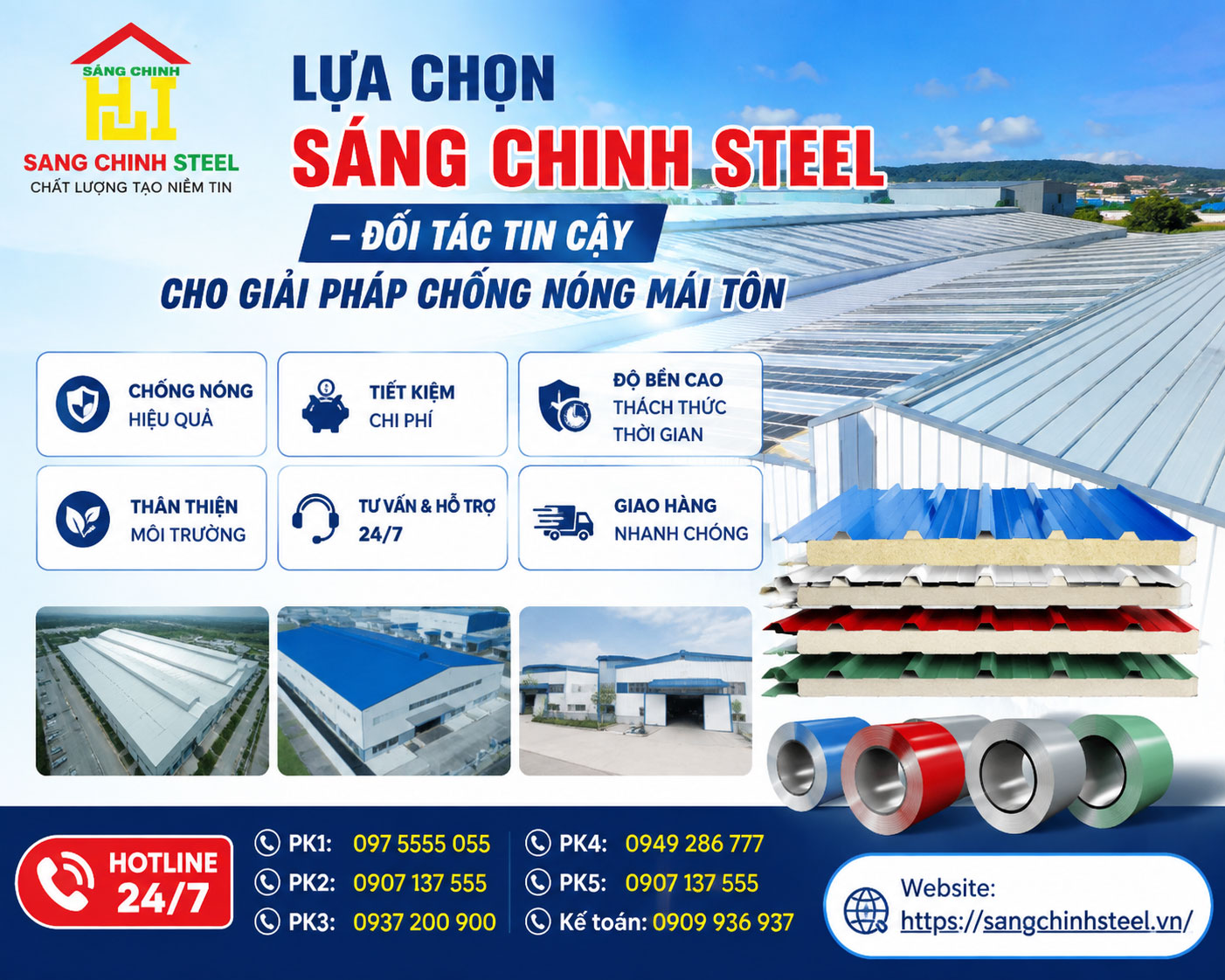 Lựa chọn Sáng Chinh STEEL – Đối tác tin cậy cho giải pháp chống nóng mái tôn
