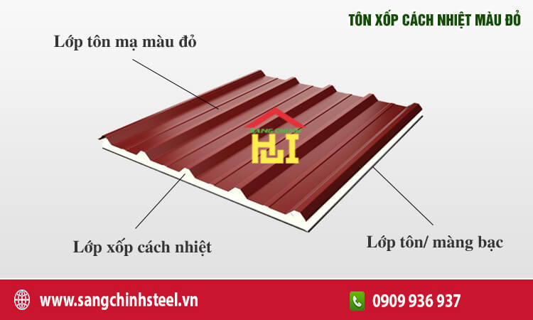 Tôn cách nhiệt màu đỏ: Giải pháp mái nhà thông minh, tiết kiệm và bền bỉ
