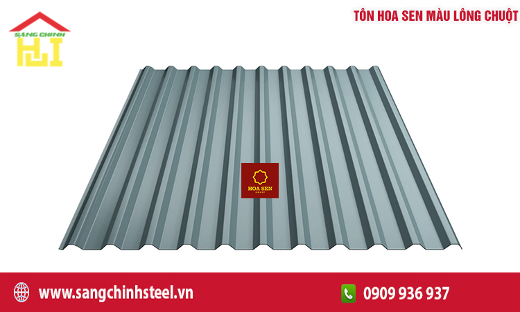 Tôn Hoa Sen màu lông chuột: Giải pháp lợp mái bền đẹp và tiết kiệm