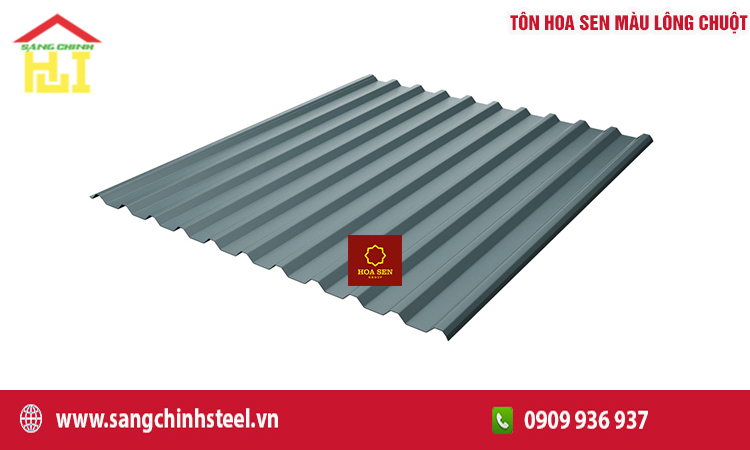 Tôn Hoa Sen màu lông chuột: Giải pháp lợp mái bền đẹp và tiết kiệm