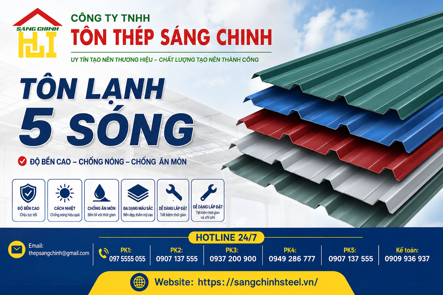 Tôn lạnh 5 sóng giải pháp tối ưu cho mọi công trình