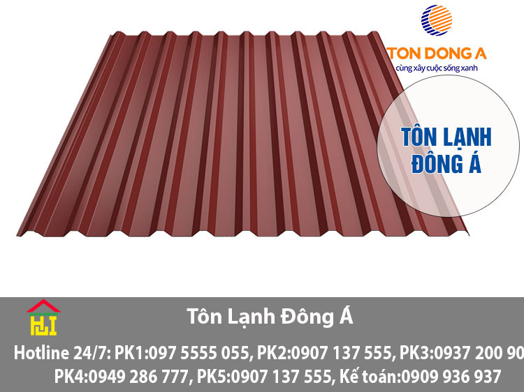 Tôn lạnh Đông Á có bao nhiêu loại tôn lạnh Đông Á ?