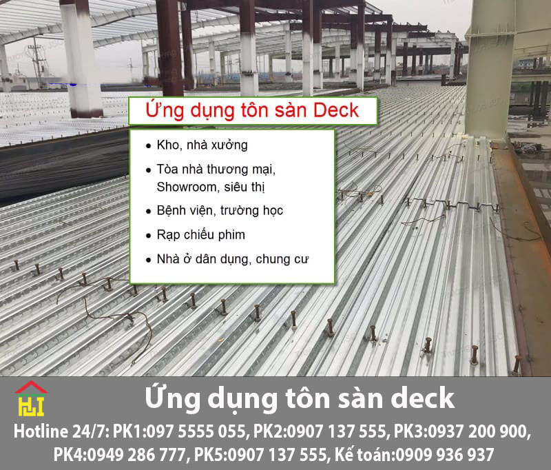 Ứng dụng tôn sàn deck