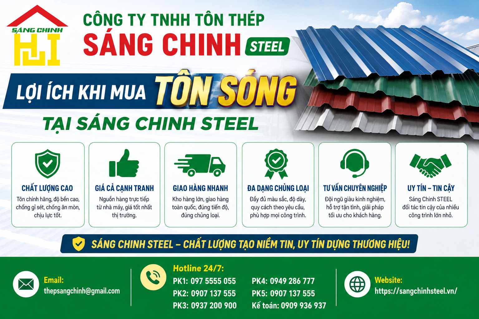 Lợi ích khi mua tôn sóng tại Sáng Chinh STEEL