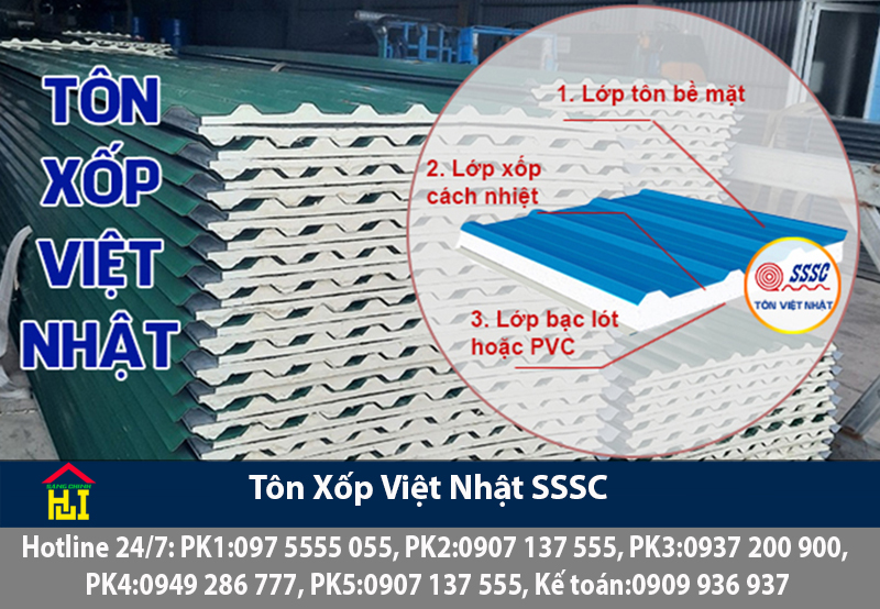 Tôn xốp cách nhiệt Việt Nhật