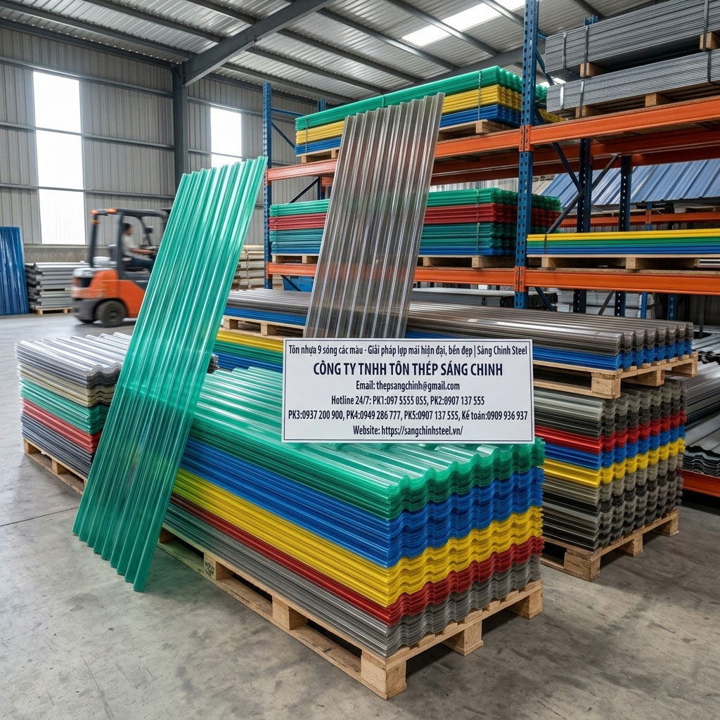 Tôn nhựa 9 sóng - Giải pháp lợp mái hiện đại, bền đẹp | Sáng Chinh Steel