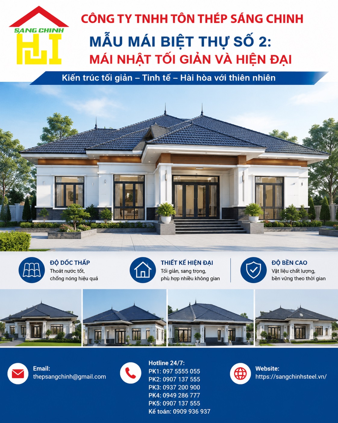 Top 5 mẫu mái biệt thự đẹp khiến gia chủ tâm đắc