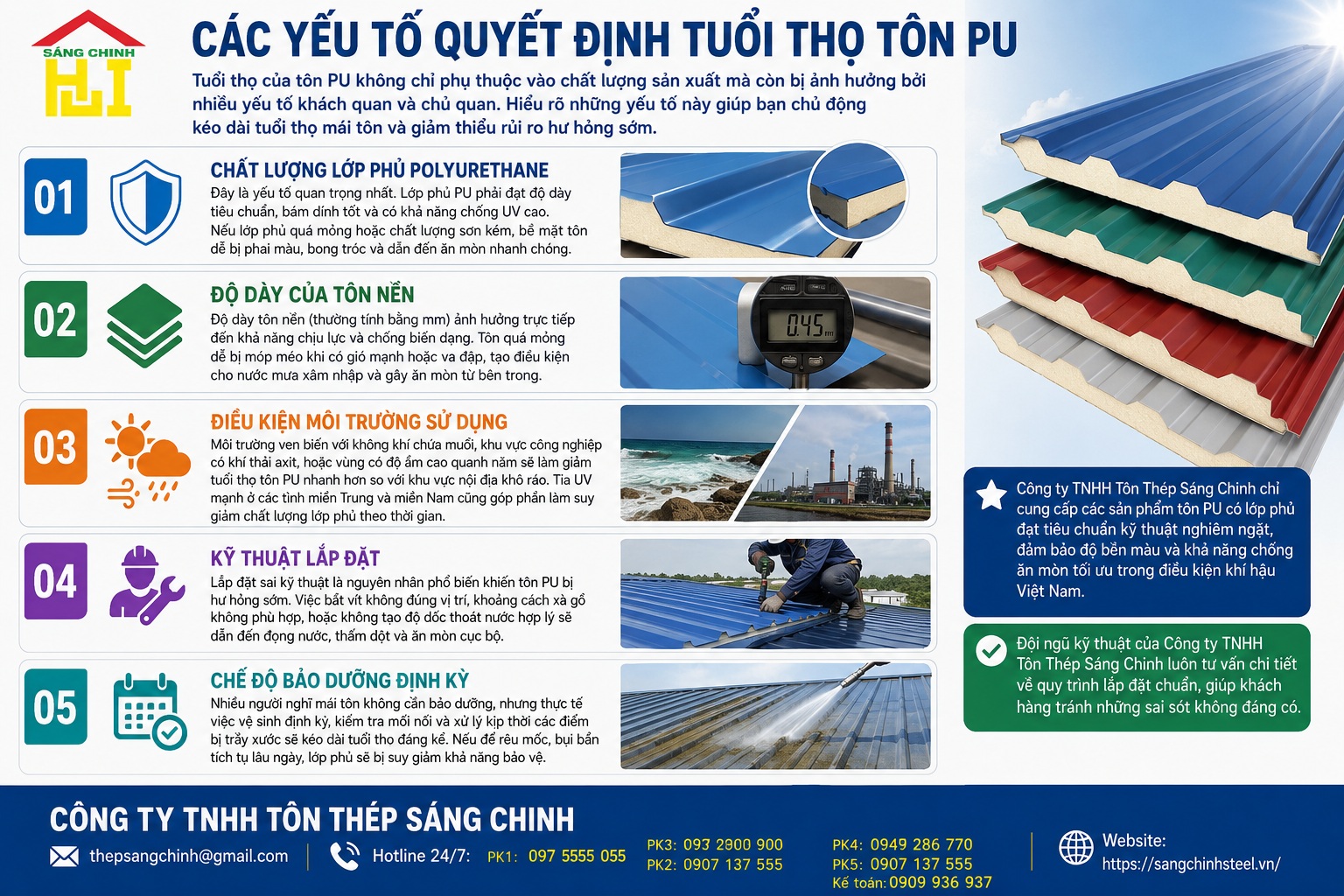 Tuổi thọ tôn PU