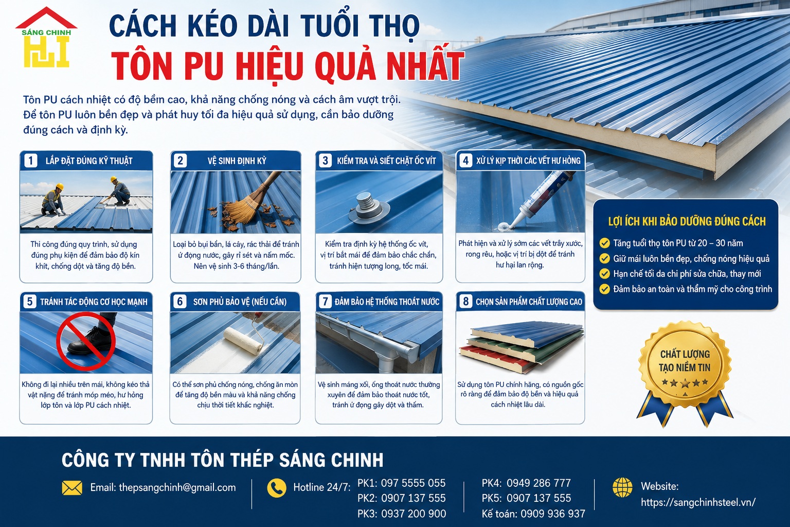 Tuổi thọ tôn PU