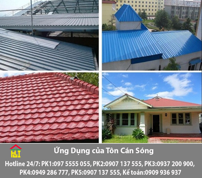 Ứng Dụng của Tôn Cán Sóng