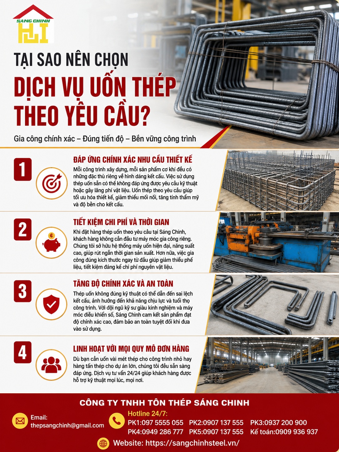 Uốn thép theo yêu cầu