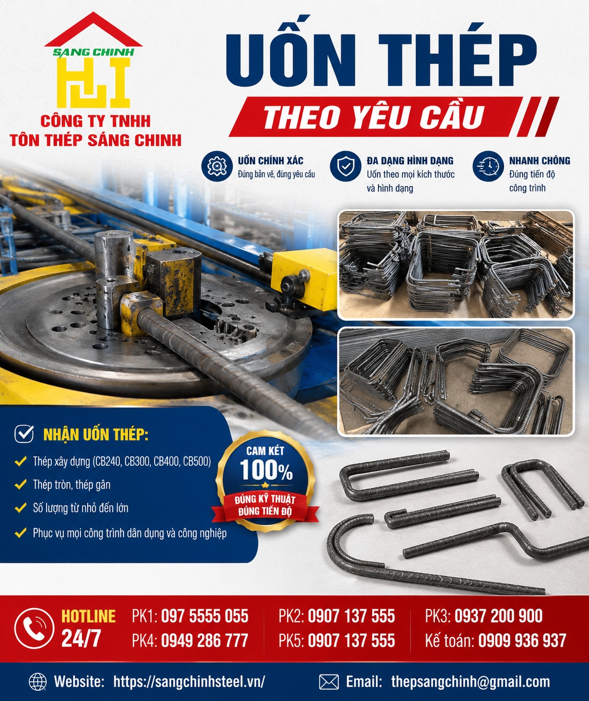 Uốn thép theo yêu cầu