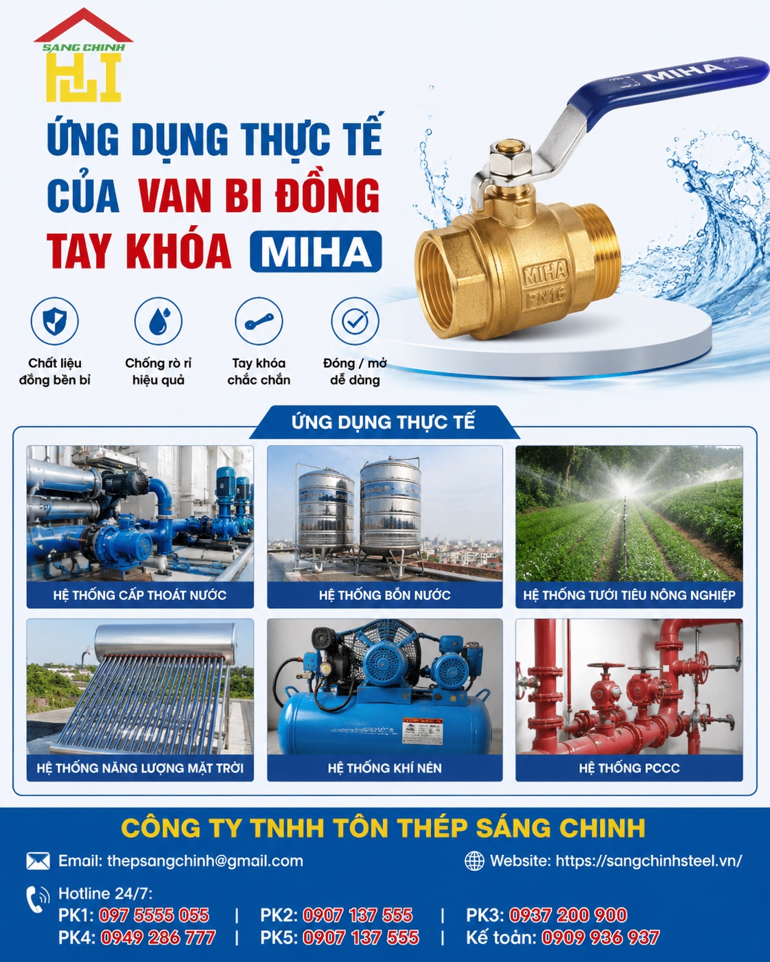 VAN BI ĐỒNG TAY KHÓA – MIHA
