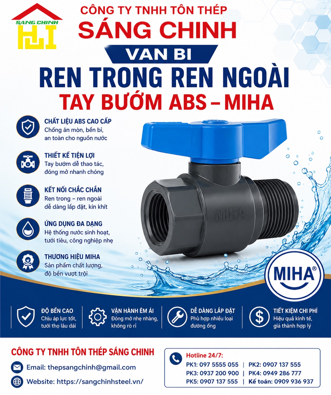 VAN BI REN TRONG REN NGOÀI TAY BƯỚM ABS – MIHA