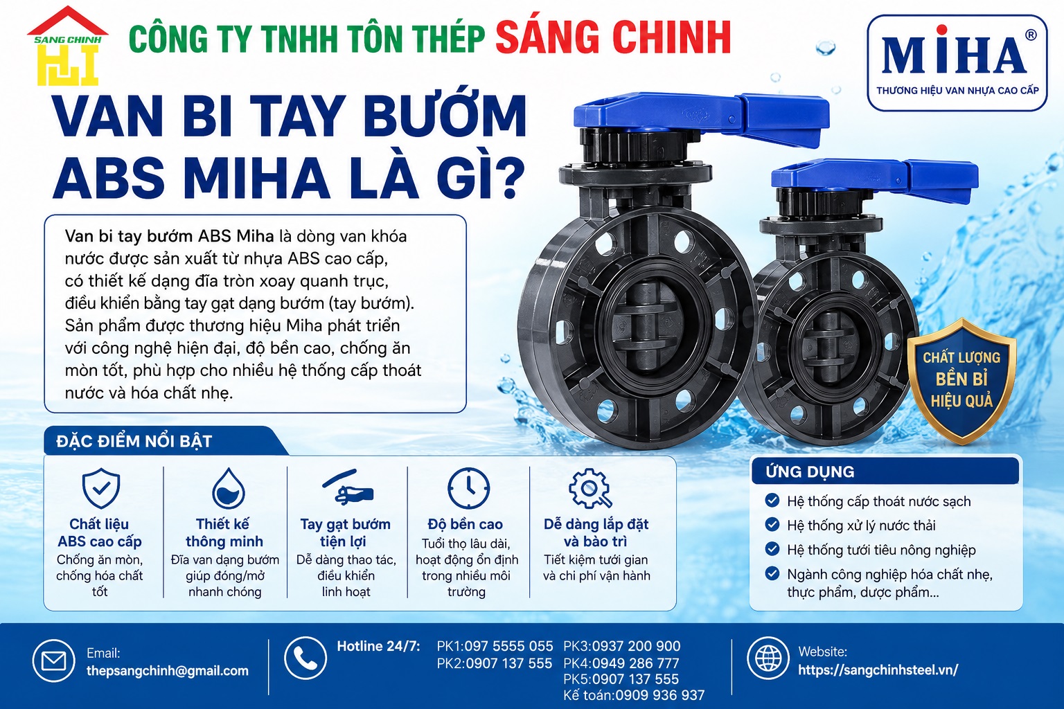 VAN BI TAY BƯỚM ABS – MIHA