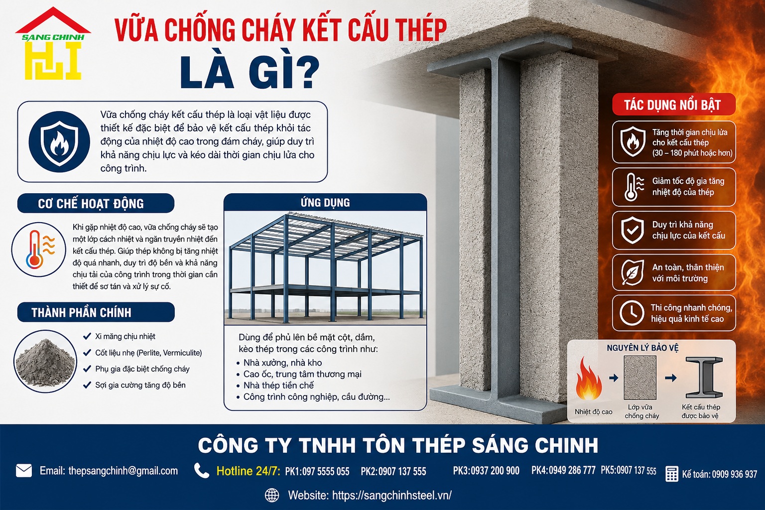 Vữa Chống Cháy Kết Cấu Thép Là Gì? Quy Trình Thi Công