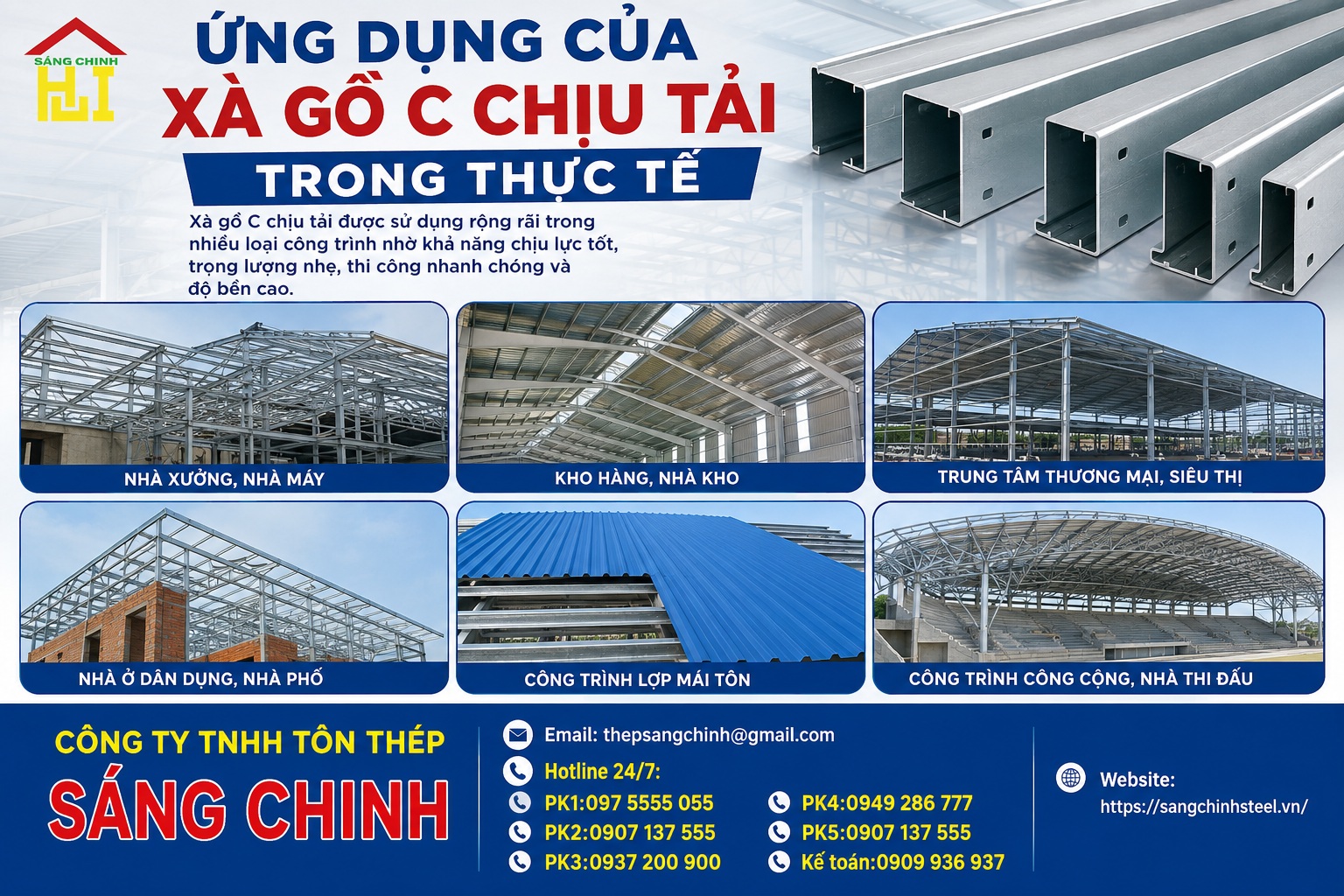 Xà gồ C chịu tải