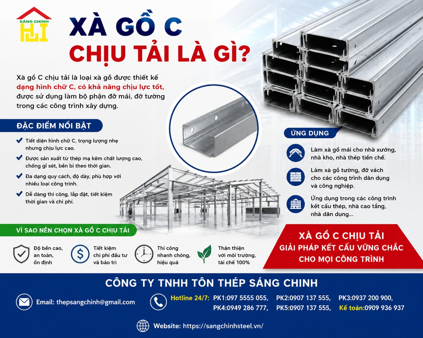Xà gồ C chịu tải