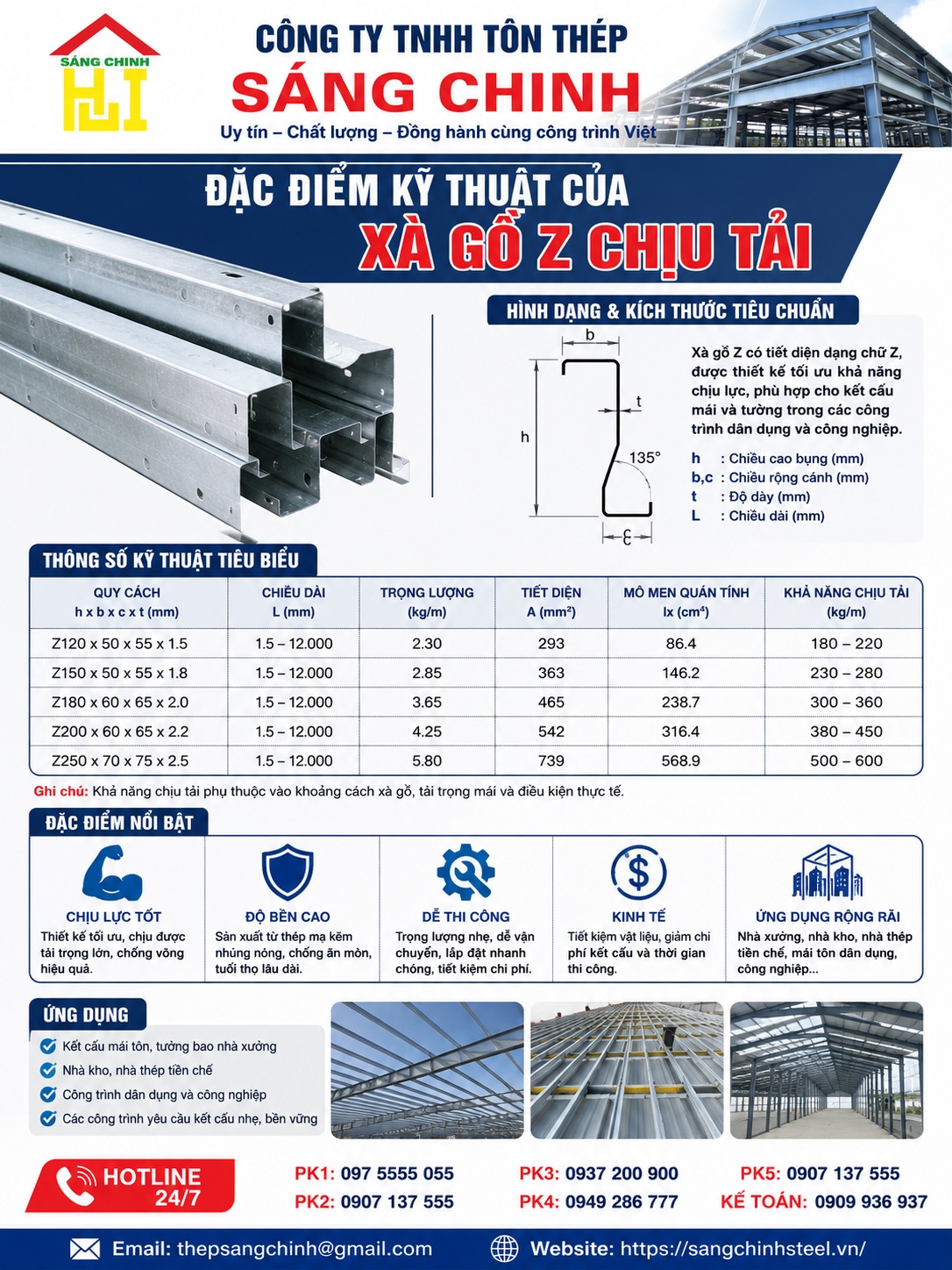 Xà gồ Z chịu tải