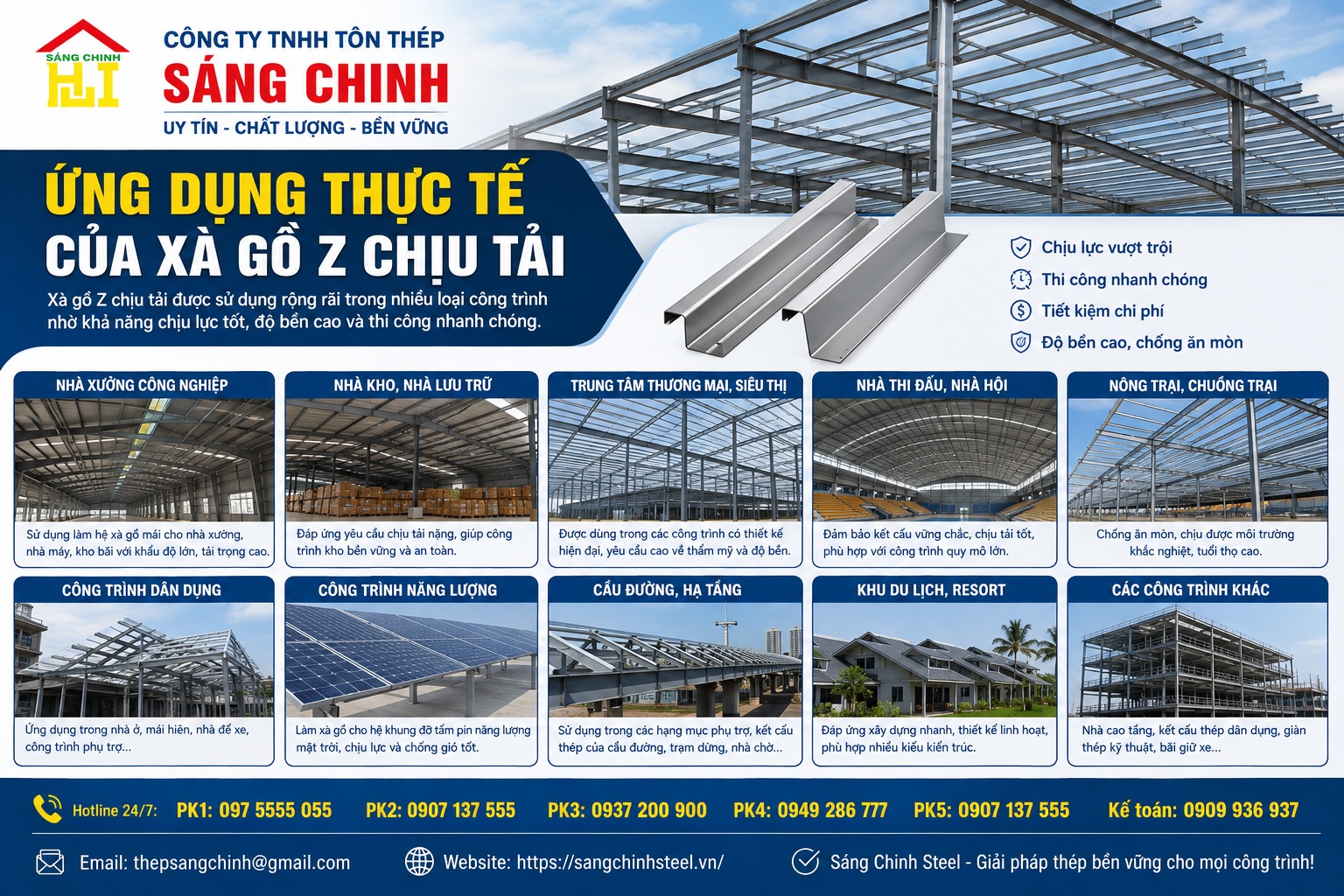 Xà gồ Z chịu tải