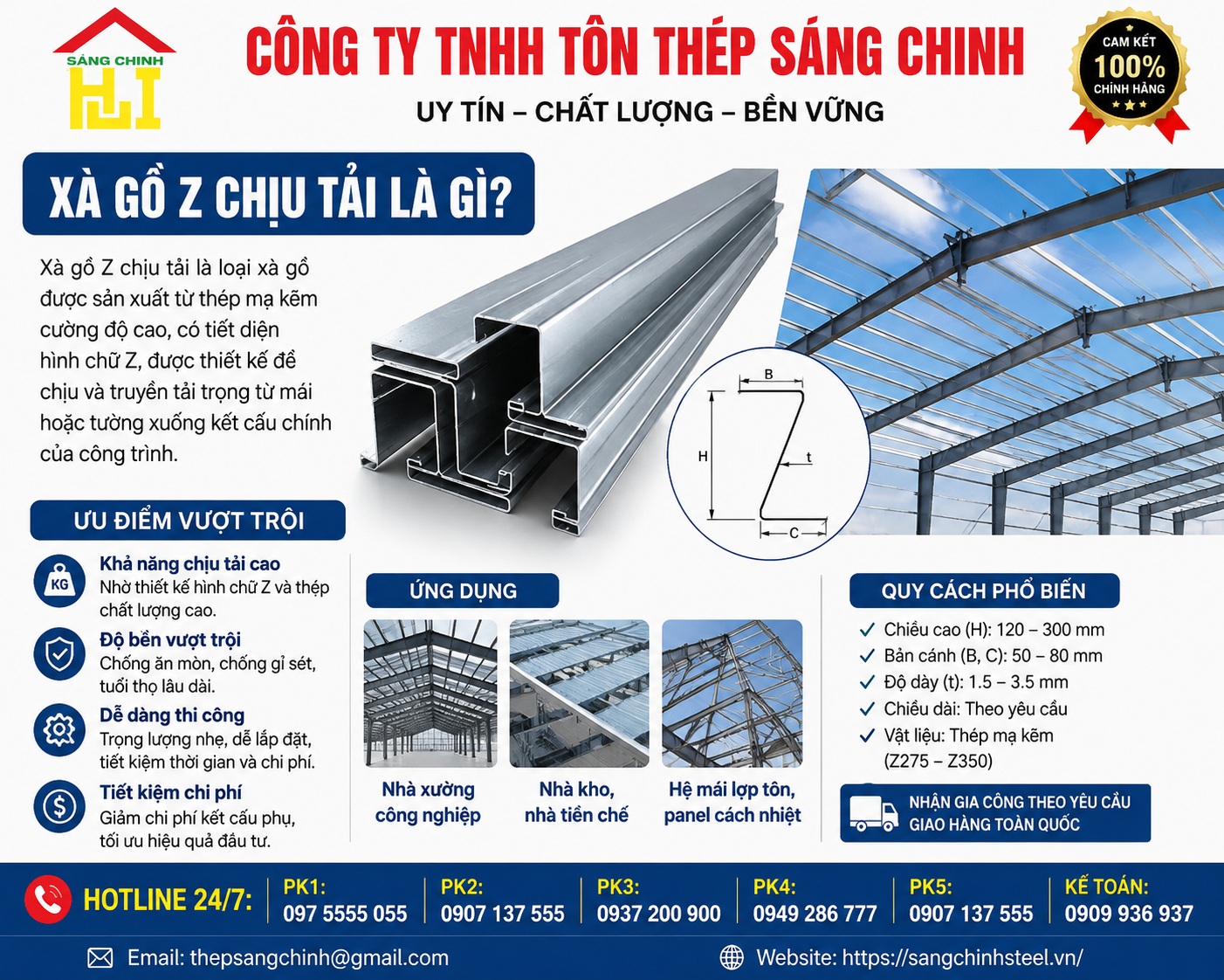Xà gồ Z chịu tải