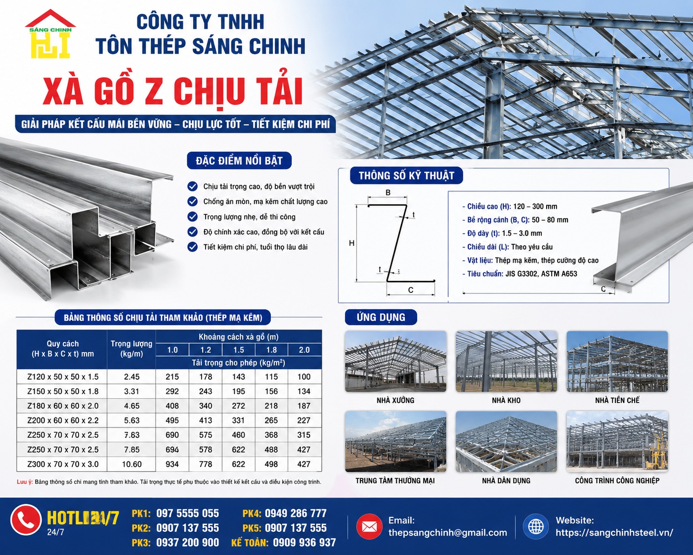 Xà gồ Z chịu tải