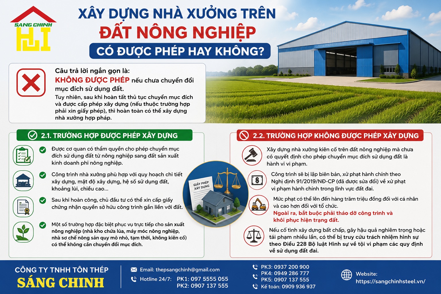 Xây Dựng Nhà Xưởng Trên Đất Nông Nghiệp Được Hay Không?